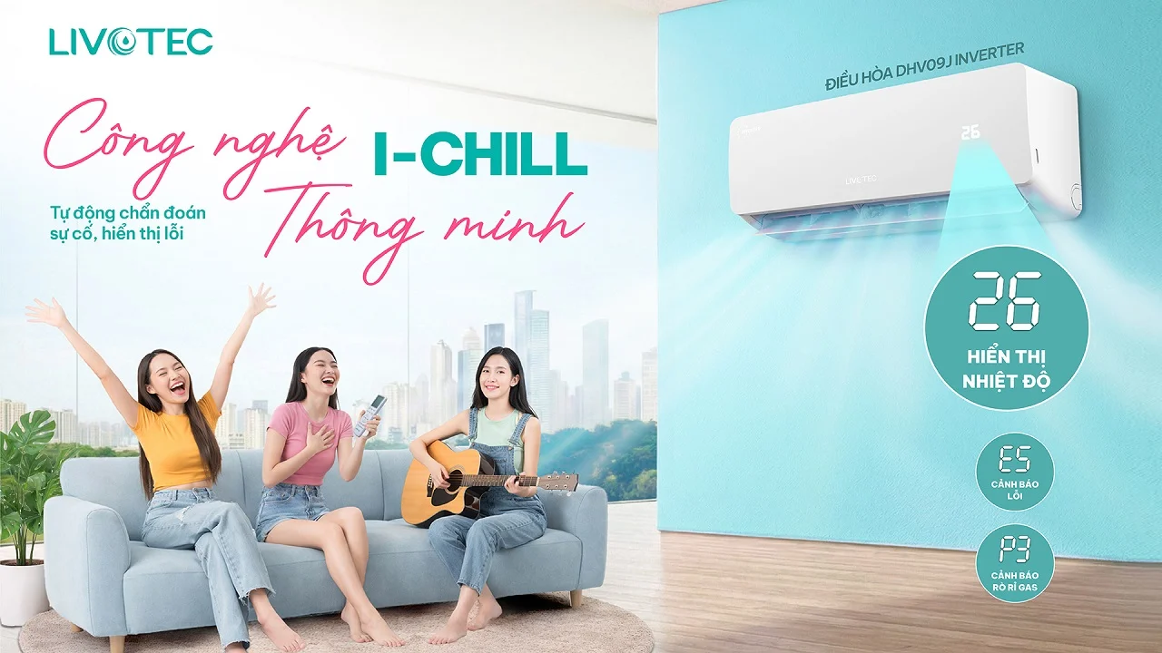 Livotec DHV09J Inverter I-Chill tự phát hiện lỗi