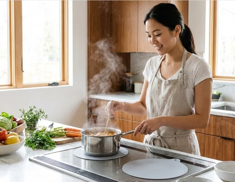 Miếng lót giúp giảm ảnh hưởng của từ trường tới các thiết bị gần bếp