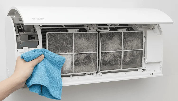 Lưới lọc dàn lạnh điều hòa "kêu cứu" vì quá bẩn