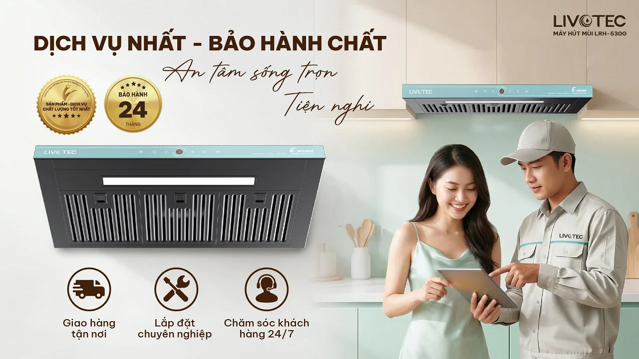 Máy hút mùi Livotec LRH-530G bảo hành chính hãng 24 tháng